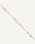 14K Polished Heart Links and Chain 9 inch Plus 1 inch Extender - Total 10 inch Anklet – View 1