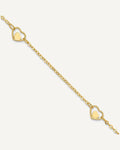 14K Polished Heart-in-Heart Links 3-Station 9 inch Plus 1 inch Extender - Total 10 inch Anklet – View 1