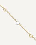 14K Two-tone Polished Open Hearts 5-Station 9 inch Plus 1 inch Extender - Total 10 inch Anklet – View 1
