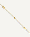 14K Polished Infinity and Beads 9 inch Plus 1 inch Extender - Total 10 inch Anklet – View 1