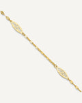14K Fancy Filigree Link 5-Station 9 inch Plus 1 inch Extender - Total 10 inch Anklet – View 1