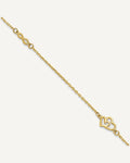 14k Polished Double Hearts and Infinity 9 inch Plus 1 inch Extender - Total 10 inch Anklet – View 1