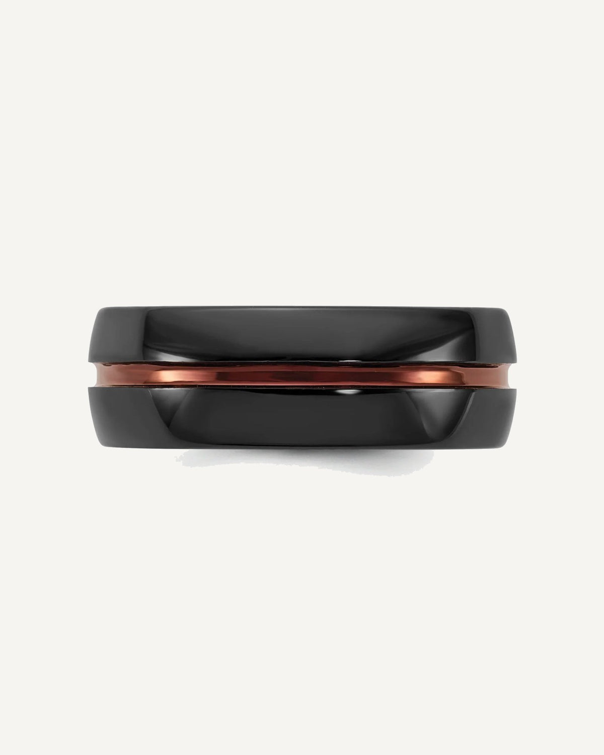 Ceramic Black Polished with Bronze IP-plated Center and Inside 8mm Band – View 3
