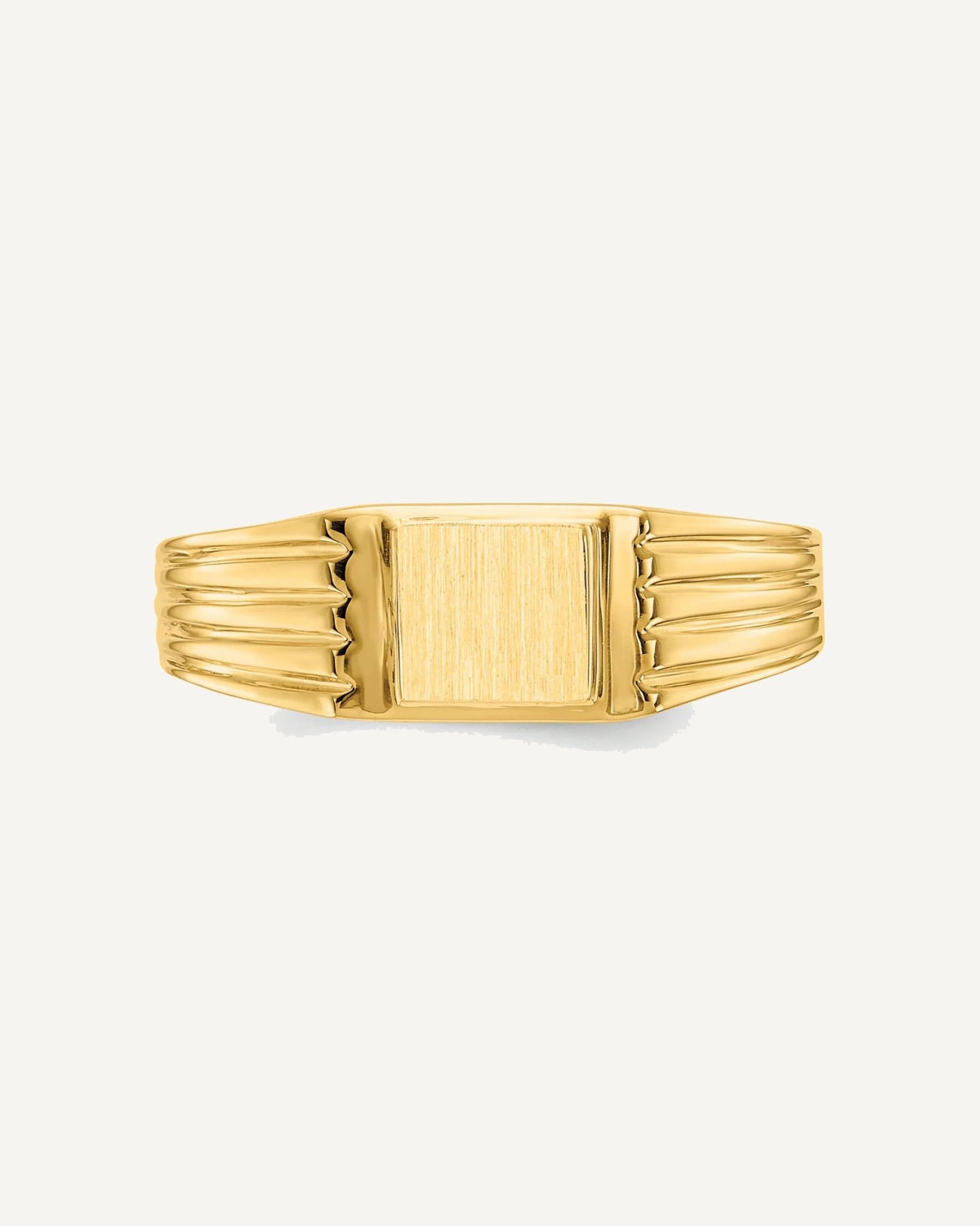 Gold Polished Children's Signet Rings – View 5
