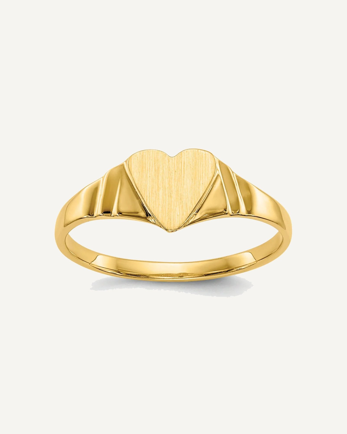 Gold Polished Children's Heart Rings – View 1