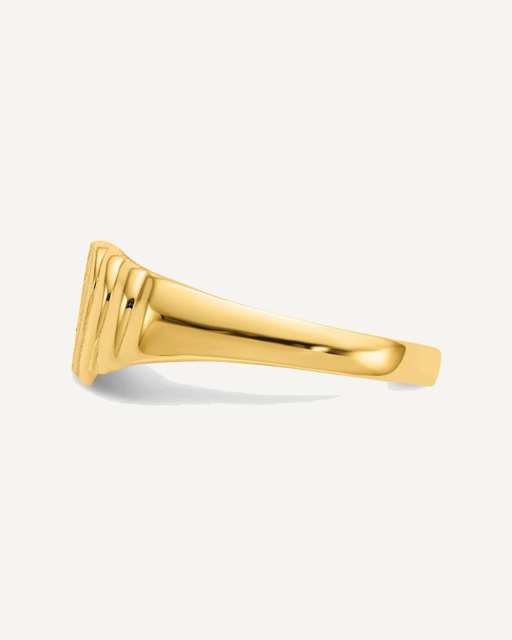 Gold Polished Children's Signet Rings – View 3
