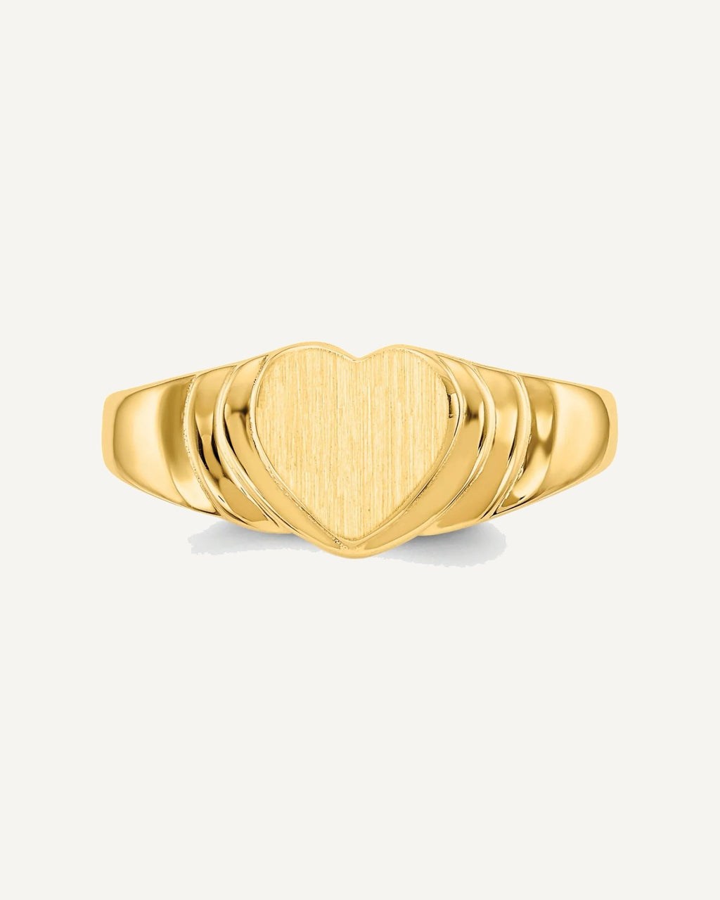 Gold Polished Children's Signet Rings – View 4