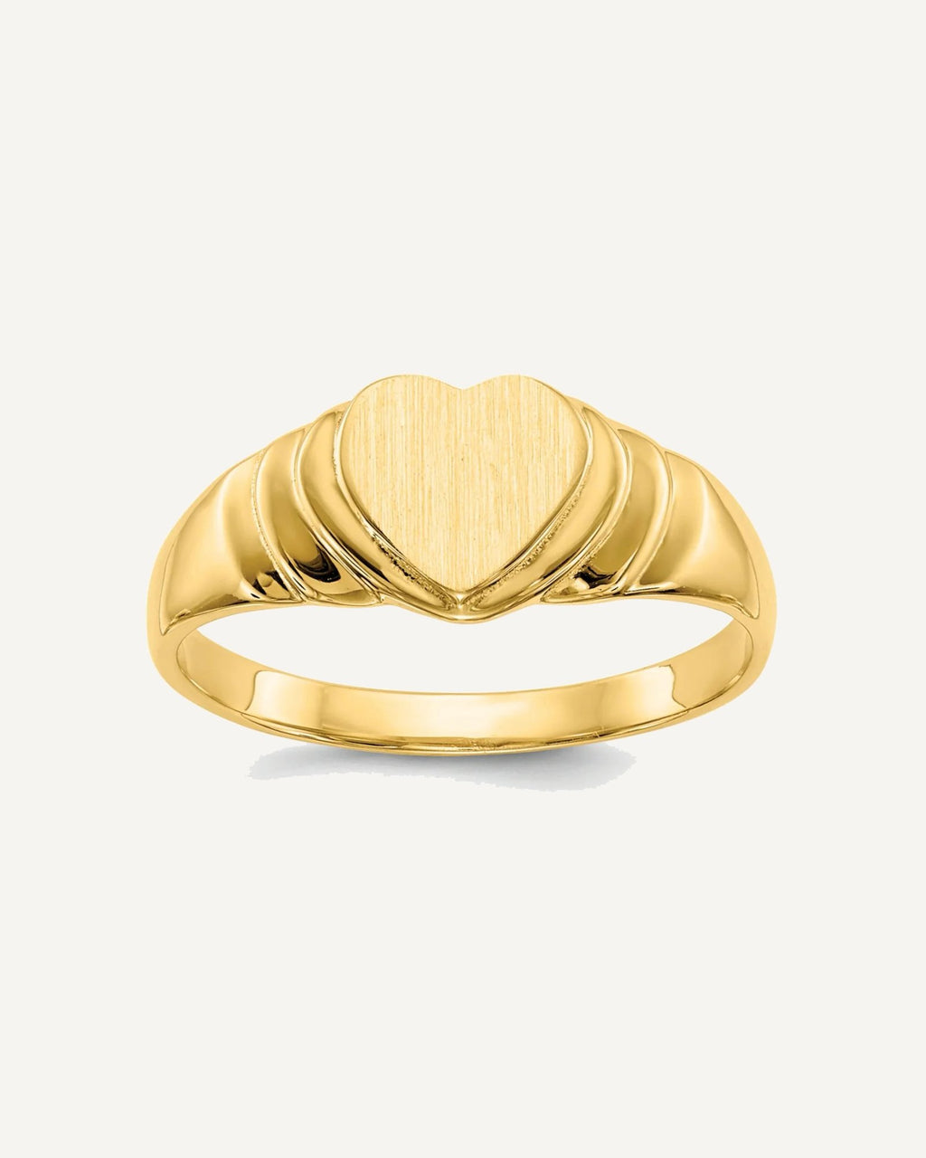 Gold Polished Children's Signet Rings – View 1