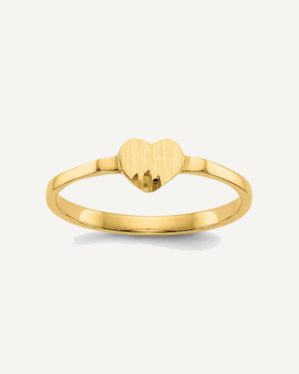 Gold Polished Children's Heart Rings – View 1