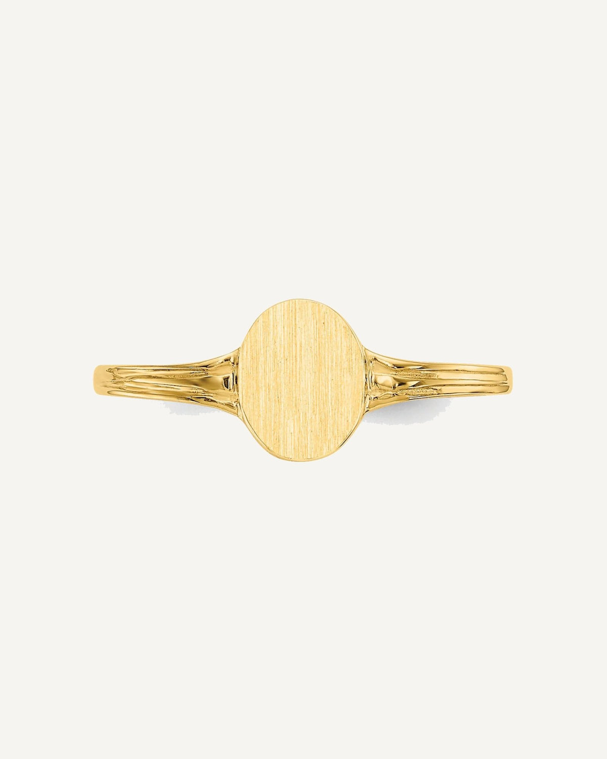 Gold Polished Children's Signet Rings – View 5
