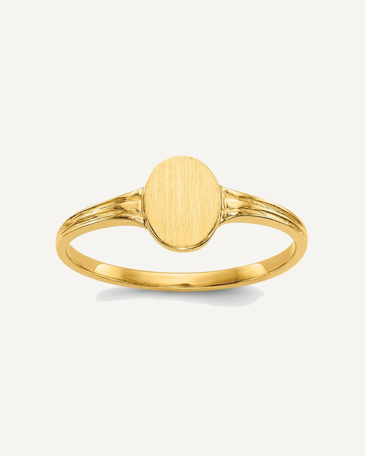 Gold Polished Children's Signet Rings – View 1