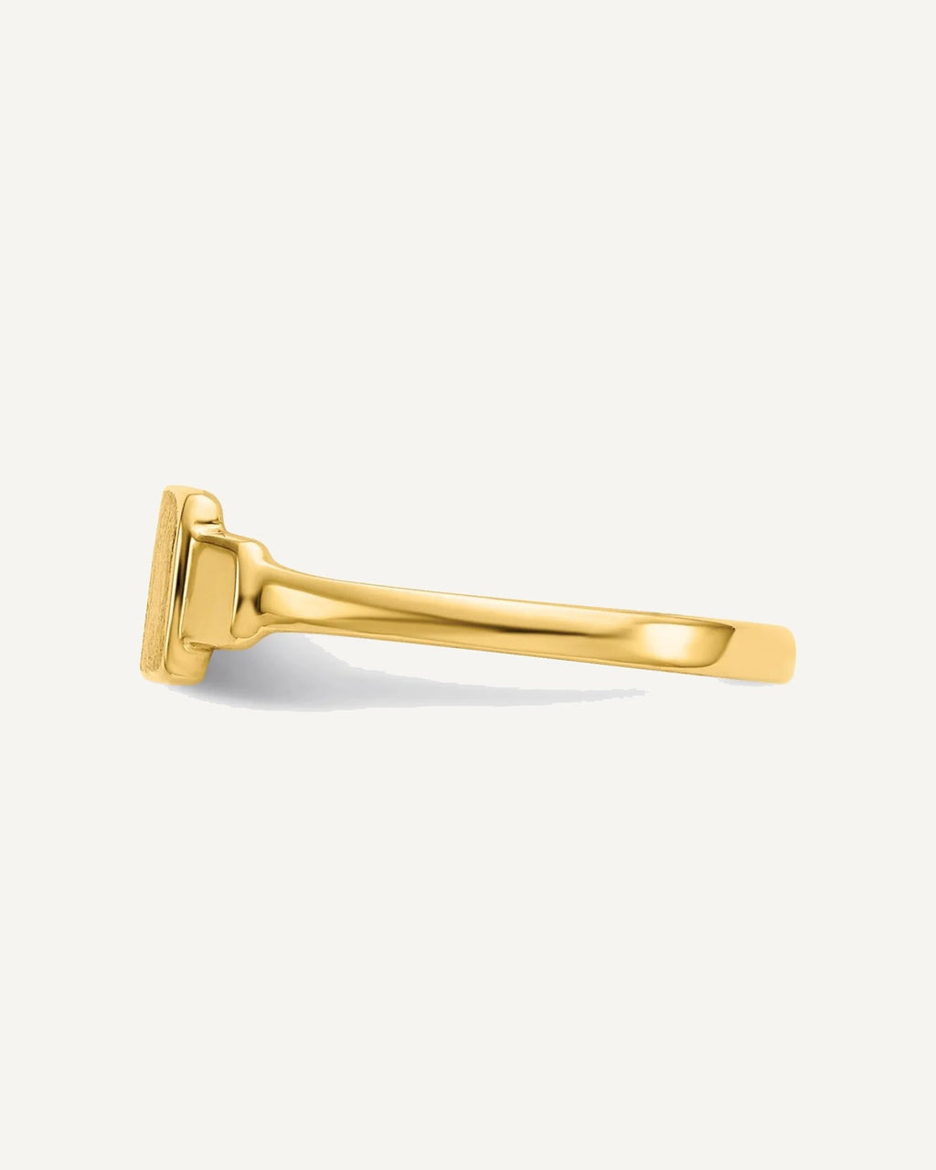Gold Polished Children's Signet Rings – View 4
