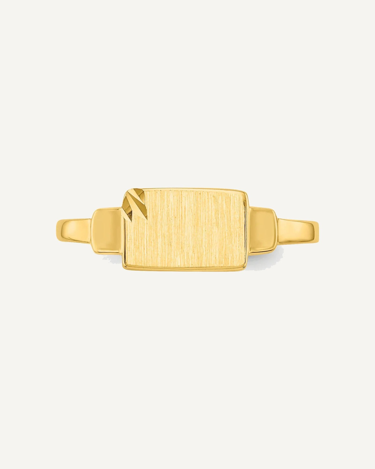 Gold Polished Children's Signet Rings – View 5