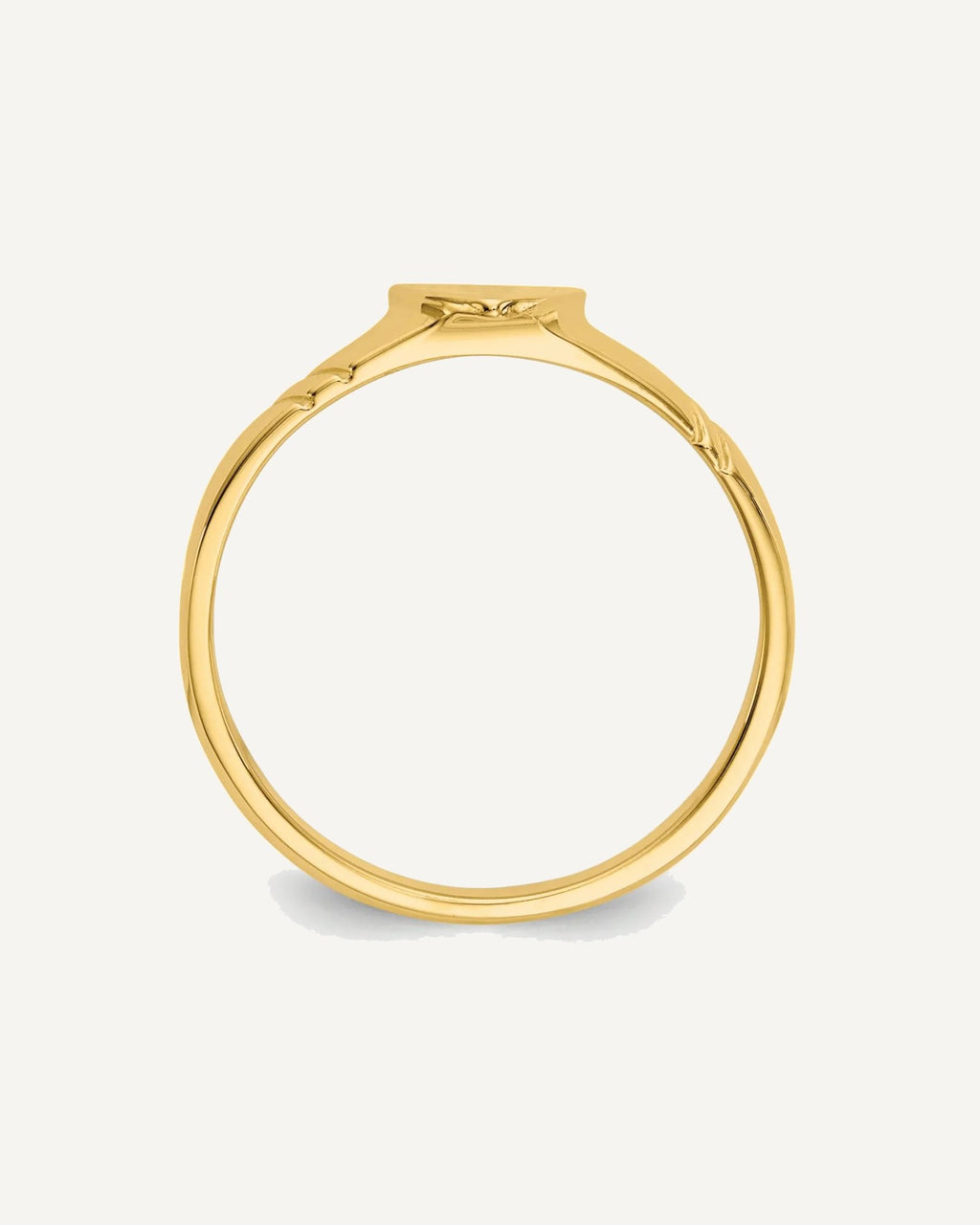Gold Polished Children's Signet Rings – View 2