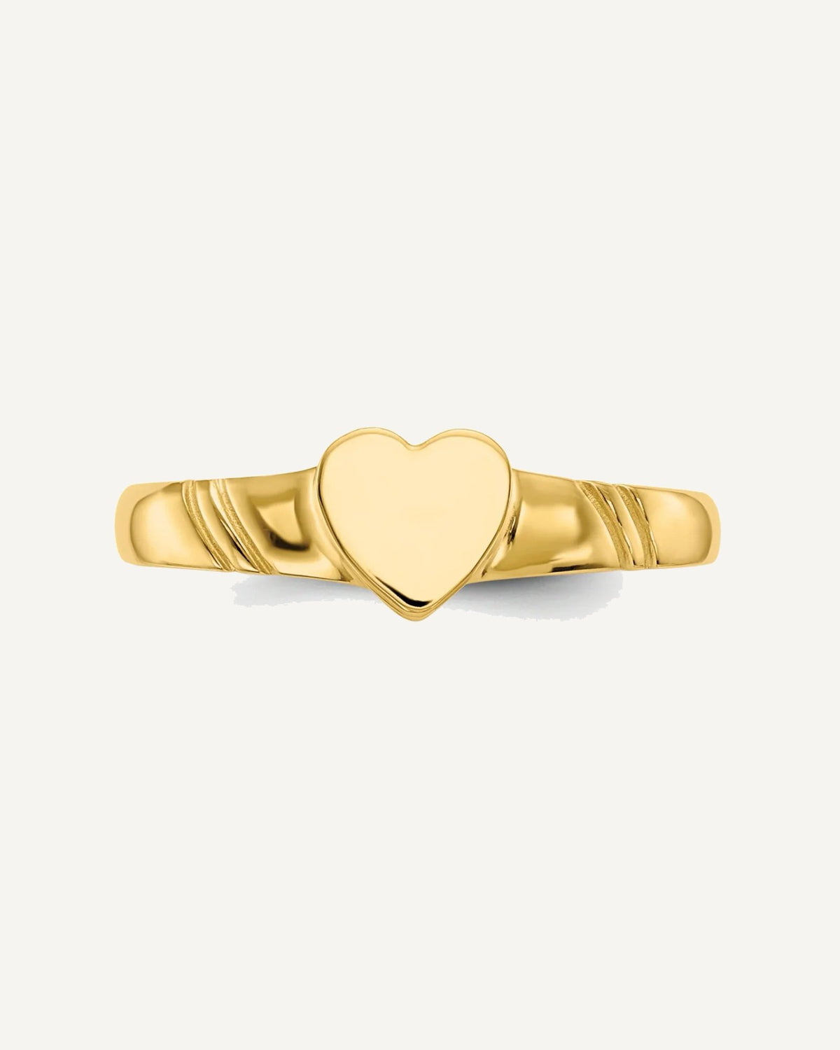 Gold Polished Children's Signet Rings – View 5