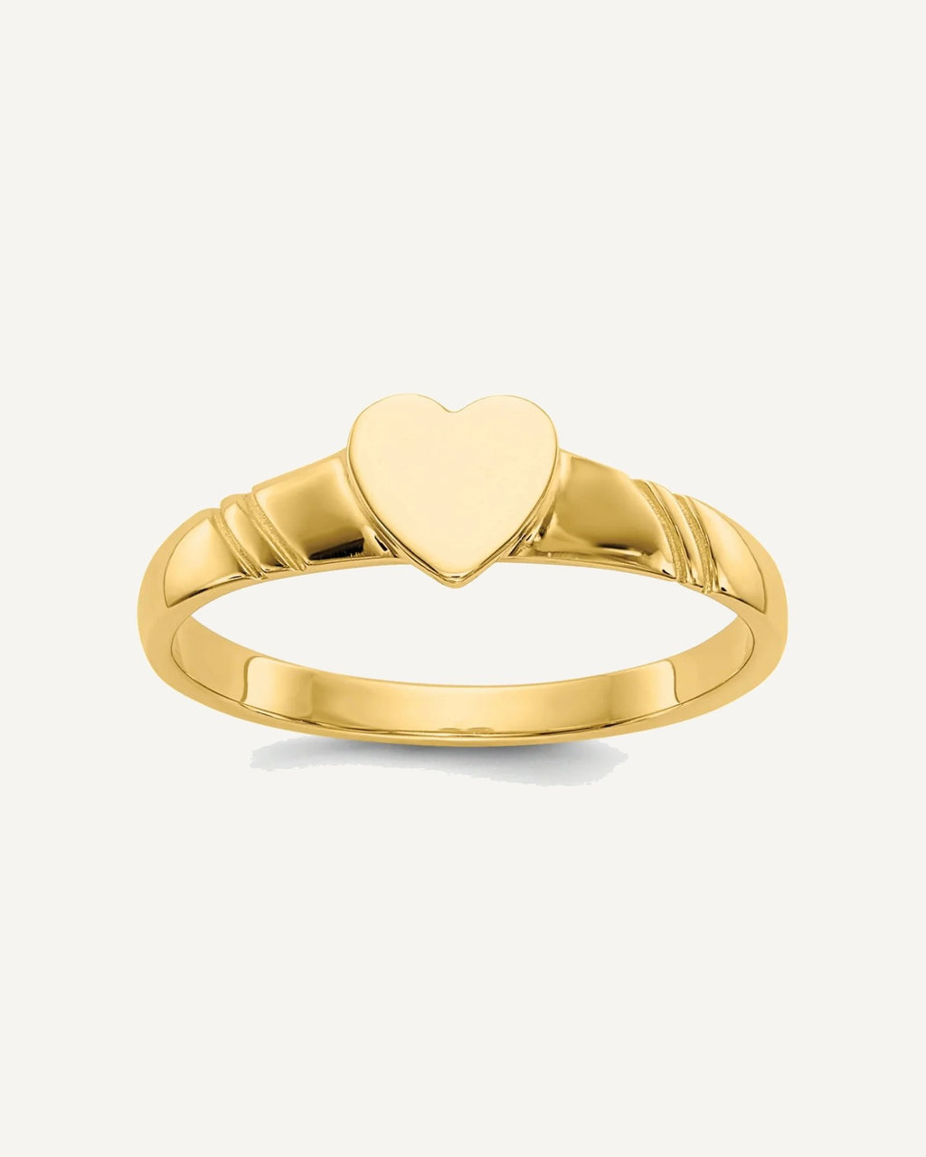 Gold Polished Children's Signet Rings – View 1