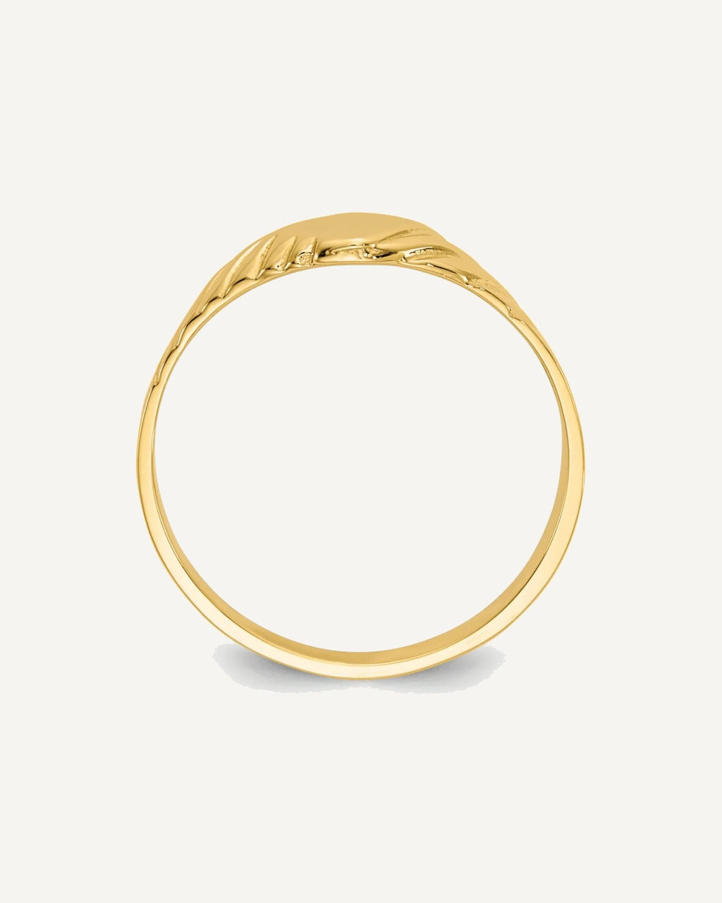 14k 5.0x5.0mm Open Back Size 3 Fancy Square Signet Ring – View 2