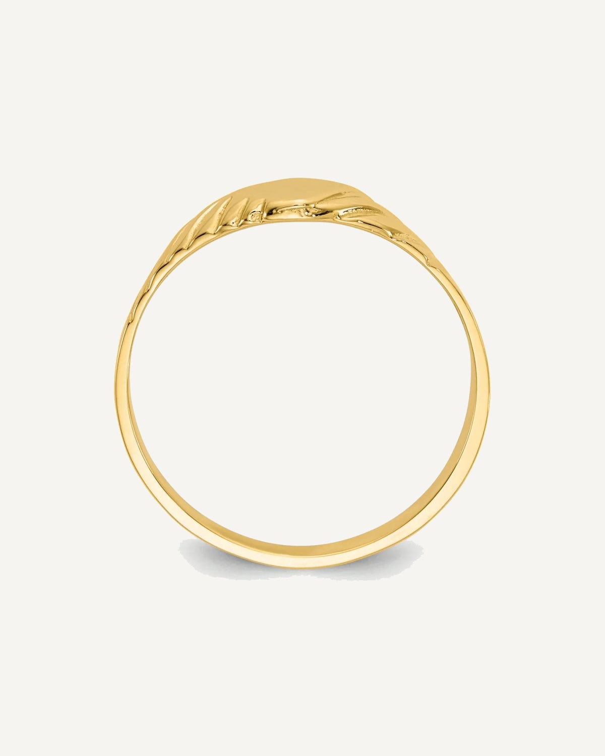 14k 5.0x5.0mm Open Back Size 3 Fancy Square Signet Ring – View 2