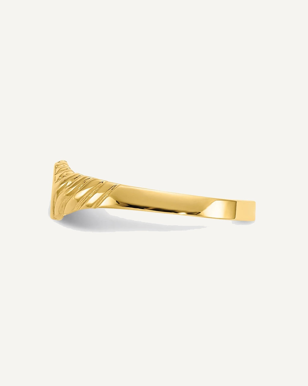 14k 5.0x5.0mm Open Back Size 3 Fancy Square Signet Ring – View 4