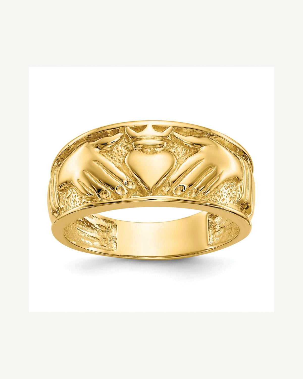 Gold Polished Claddagh Rings – View 1