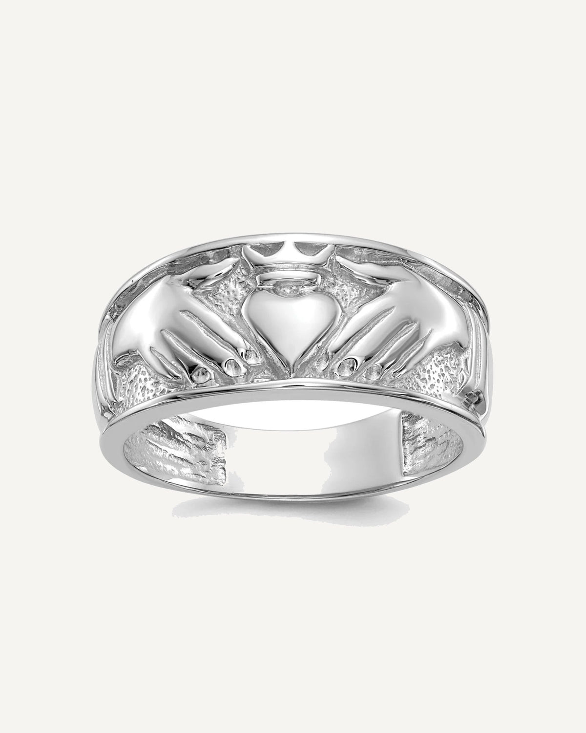 Gold Polished Claddagh Rings – View 2