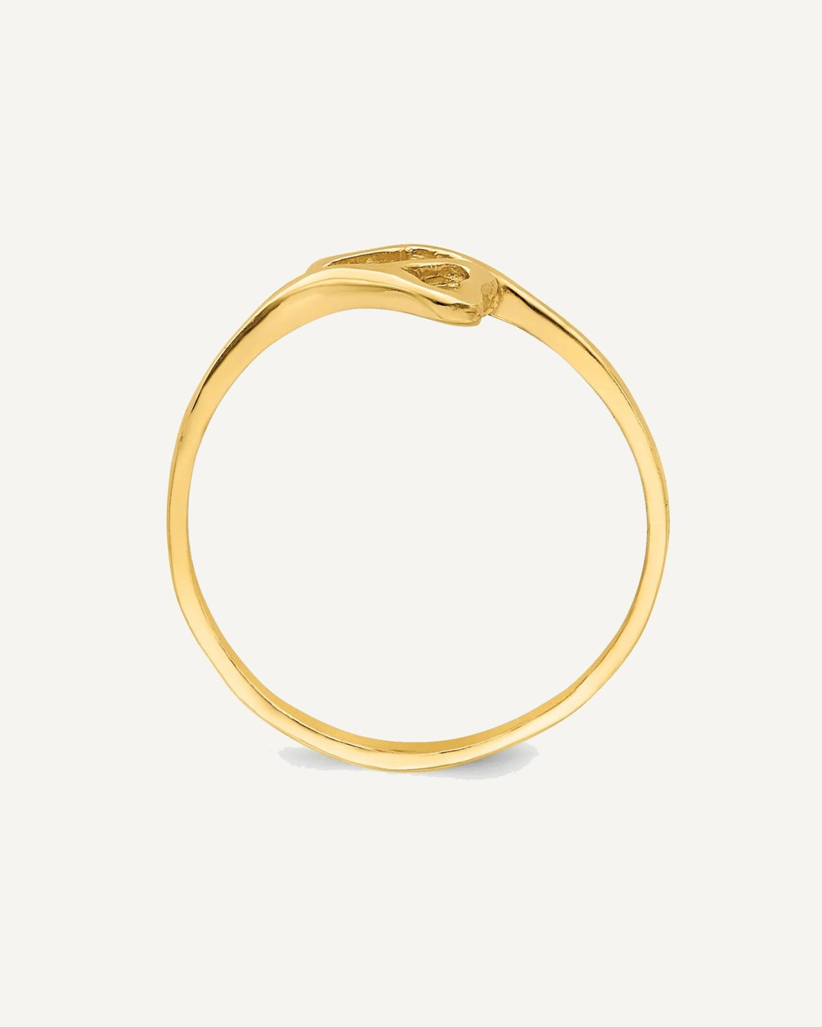 14k Double Heart Size 3 Bypass Ring – View 2