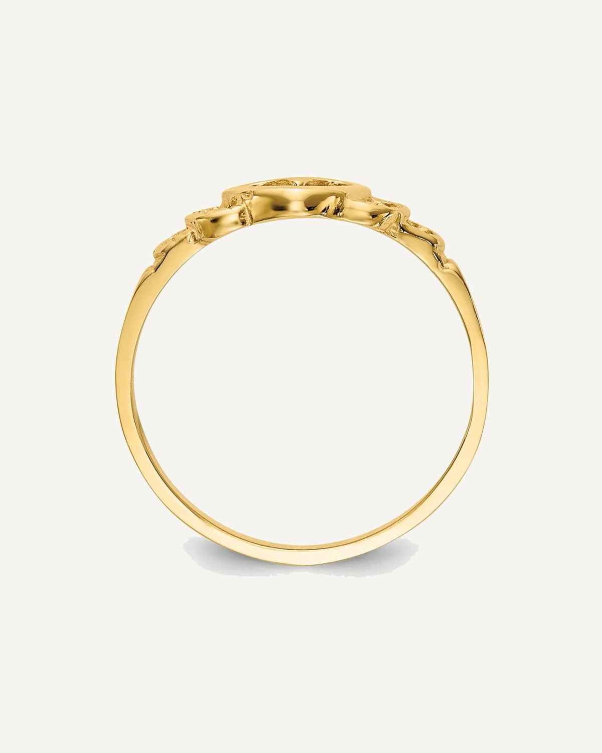 Gold Polished Children's Heart Rings – View 2