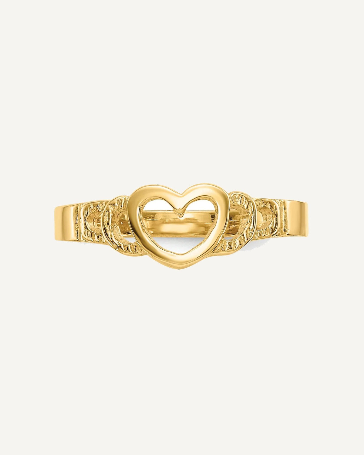 Gold Polished Children's Heart Rings – View 5