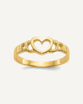 Gold Polished Children's Heart Rings – View 1