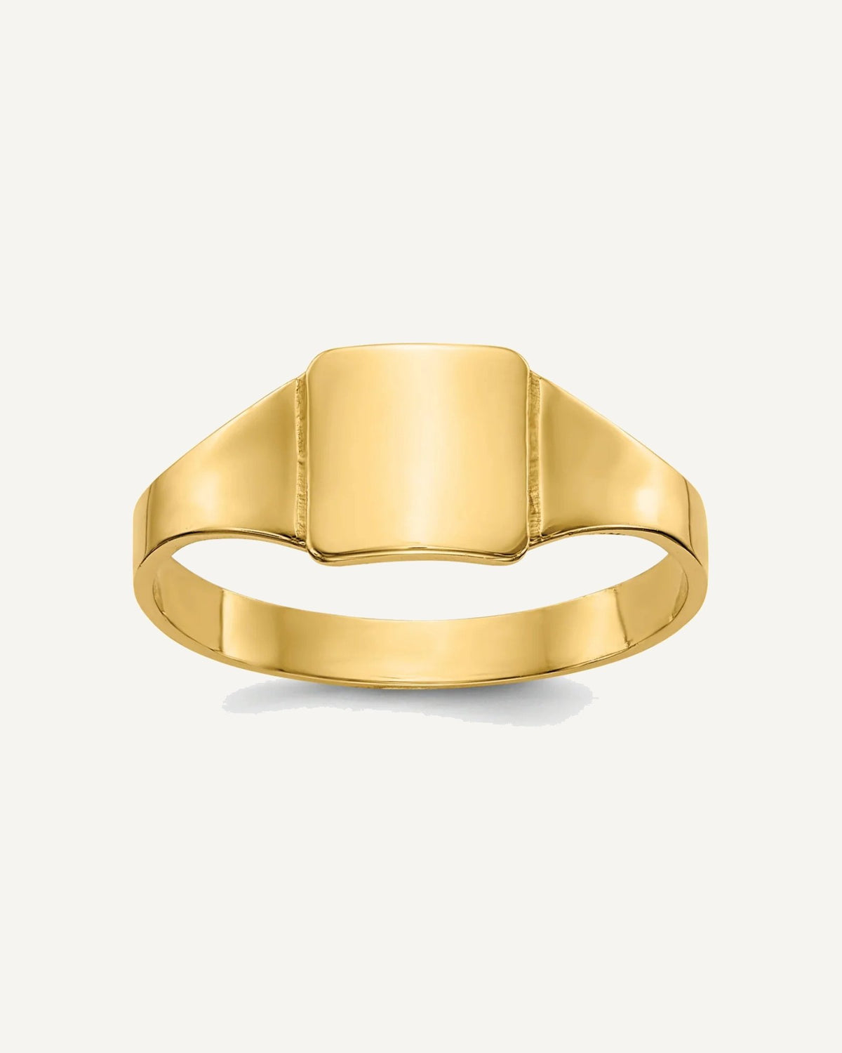 Gold Polished Children's Signet Rings – View 1