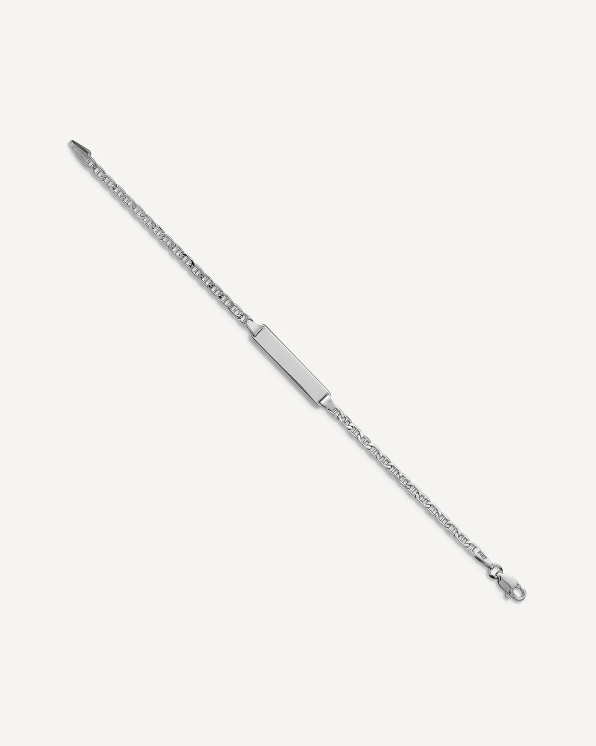 Semi-solid Anchor Link ID Bracelets — Polished, Rhodium – View 2