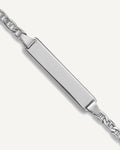 Semi-solid Anchor Link ID Bracelets — Polished, Rhodium – View 1