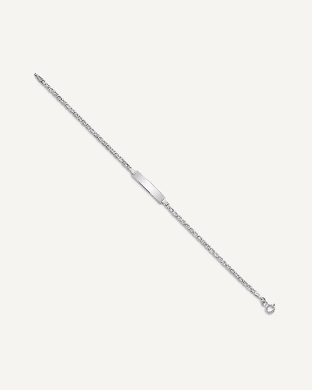 Semi-solid Anchor Link ID Bracelets — Polished, Rhodium – View 6