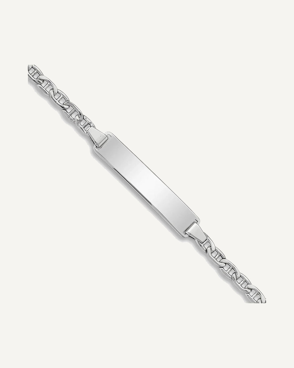 Semi-solid Anchor Link ID Bracelets — Polished, Rhodium – View 5