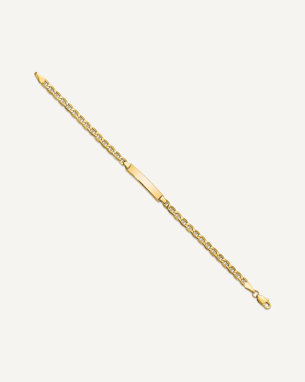 Semi-solid Anchor Link ID Bracelets — Polished, None – View 5