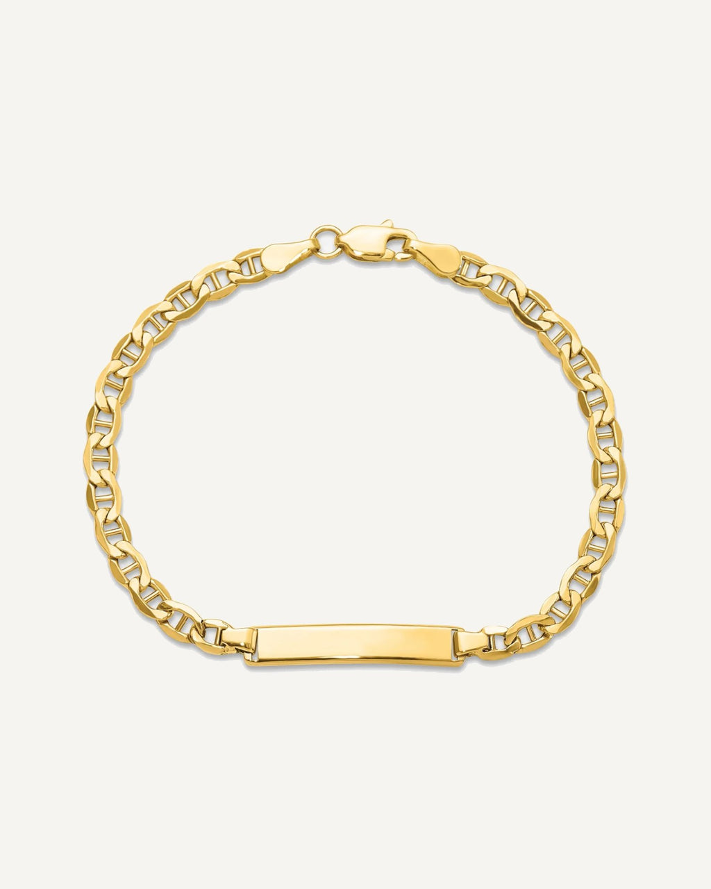 Semi-solid Anchor Link ID Bracelets — Polished, None – View 7