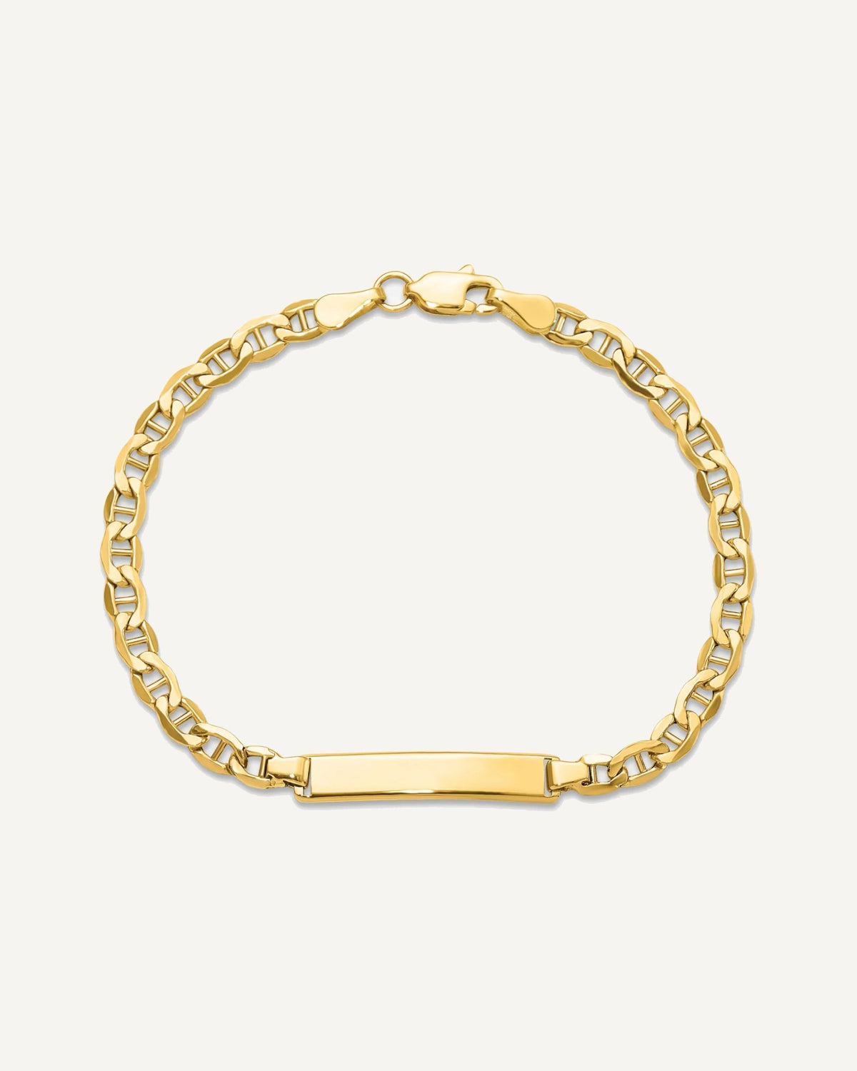 Semi-solid Anchor Link ID Bracelets — Polished, None – View 7