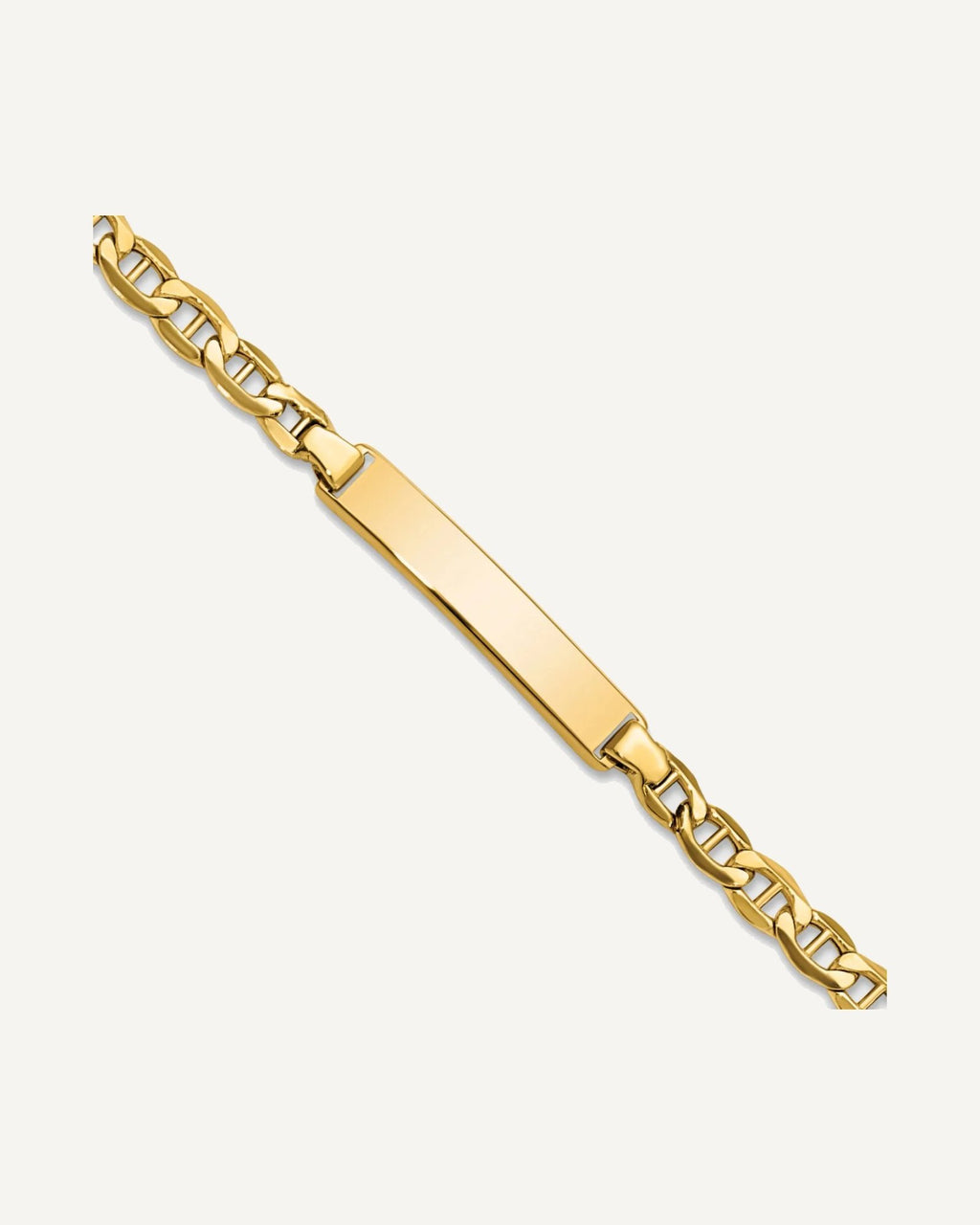 Semi-solid Anchor Link ID Bracelets — Polished, None – View 4