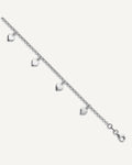 Leslie's Sterling Silver Rhodium-plated Heart Charms 9 inch Plus 1 inch Extender - Total 10 inch Anklet – View 1