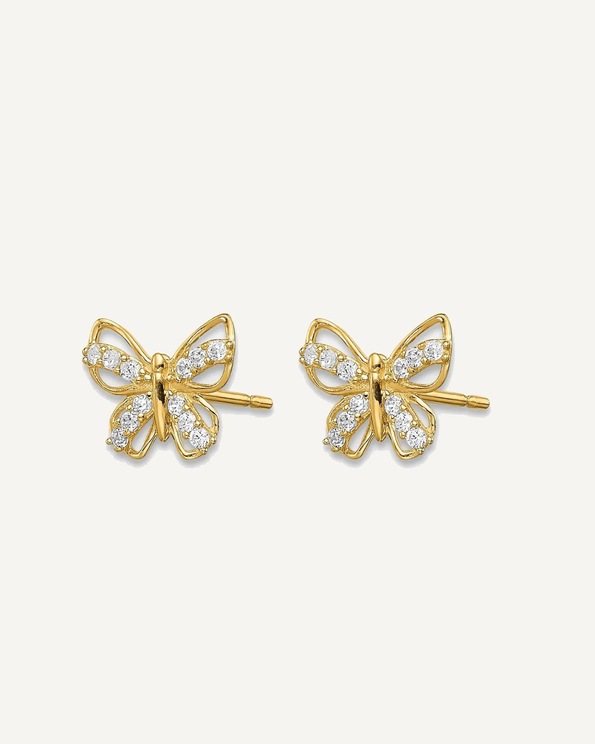 14k Madi K CZ Butterfly Post Earrings – View 2