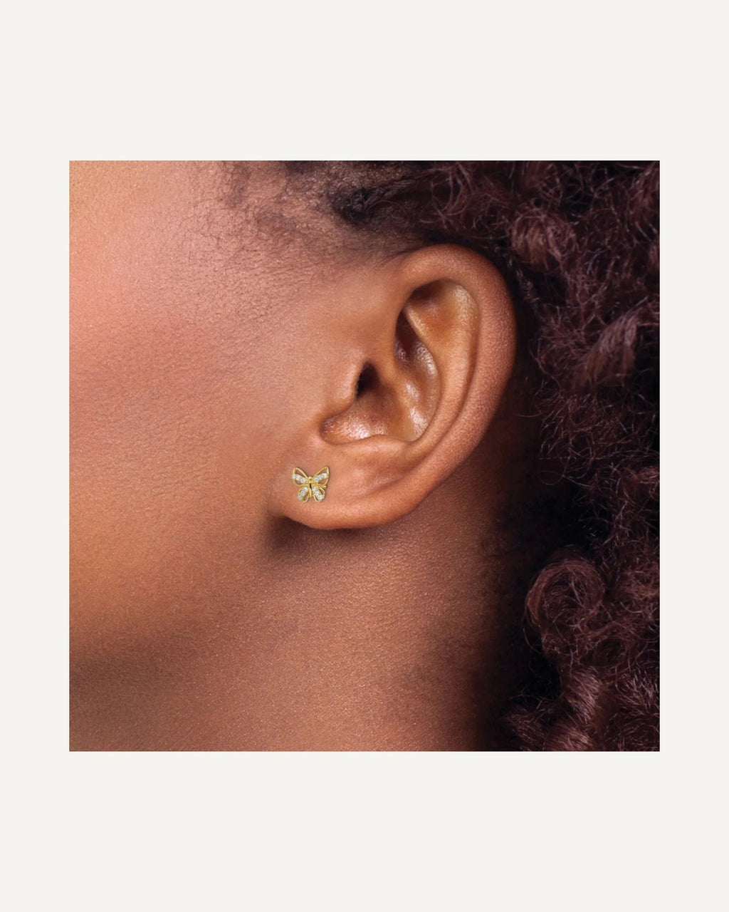 14k Madi K CZ Butterfly Post Earrings – View 3