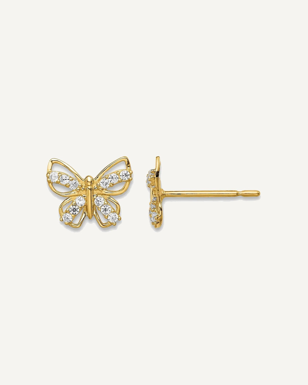 14k Madi K CZ Butterfly Post Earrings – View 1