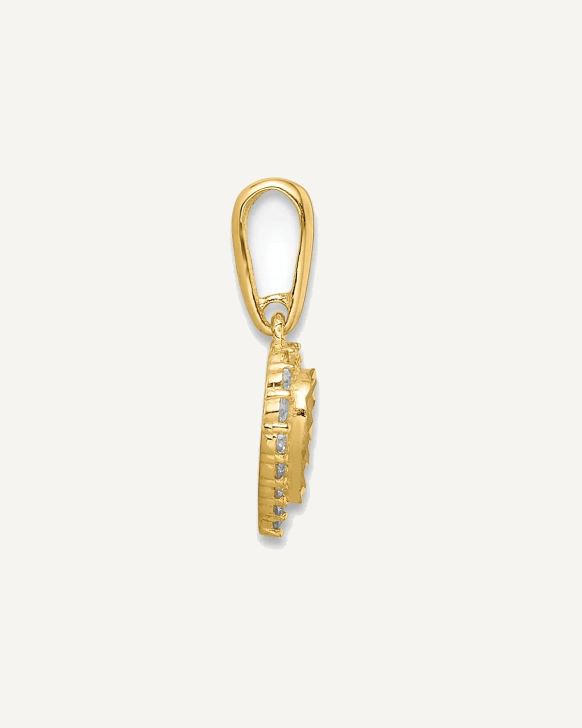 14k Madi K CZ Diamond Cut Heart Pendant – View 2