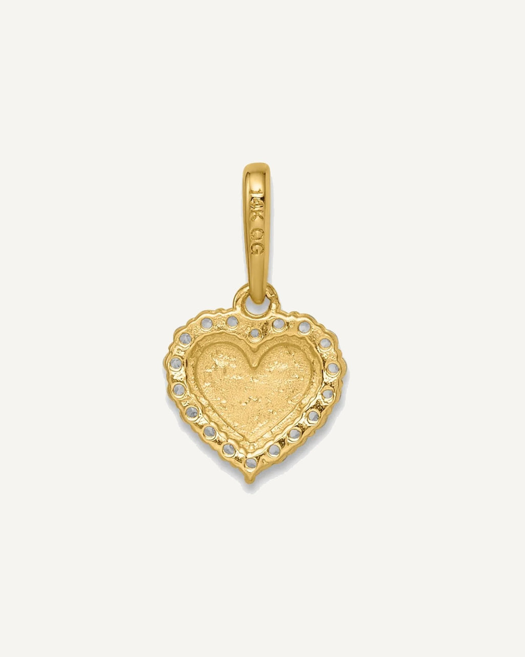 14k Madi K CZ Diamond Cut Heart Pendant – View 3