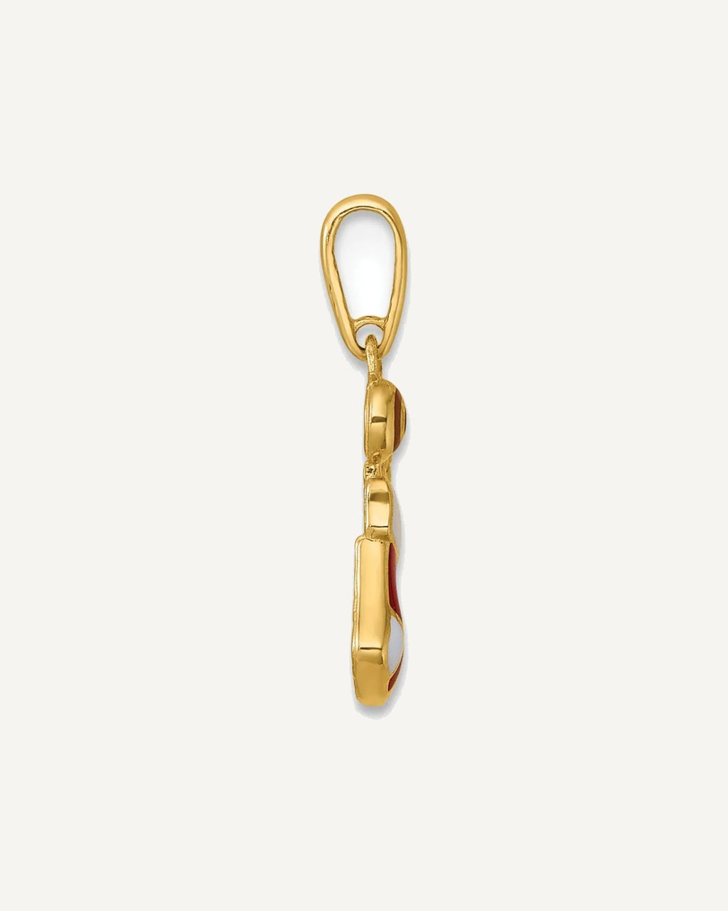 14k Madi K Polished Red and White Epoxy Christmas Stocking with Candy Childrens Charm / Pendant – View 2