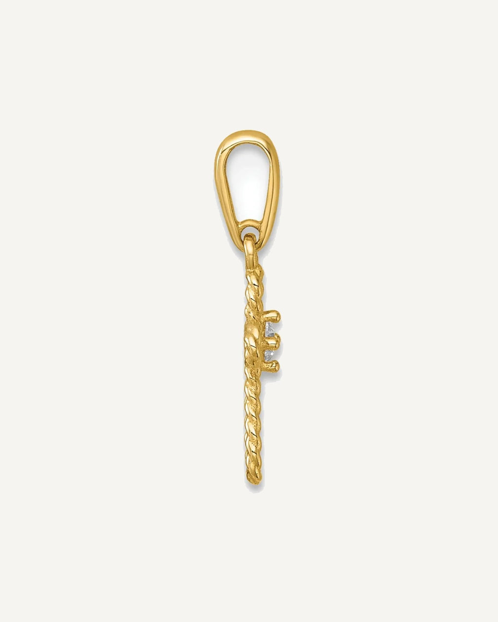 14k Madi K Polished and Twisted Fancy CZ Cross Childrens Charm / Pendant – View 2