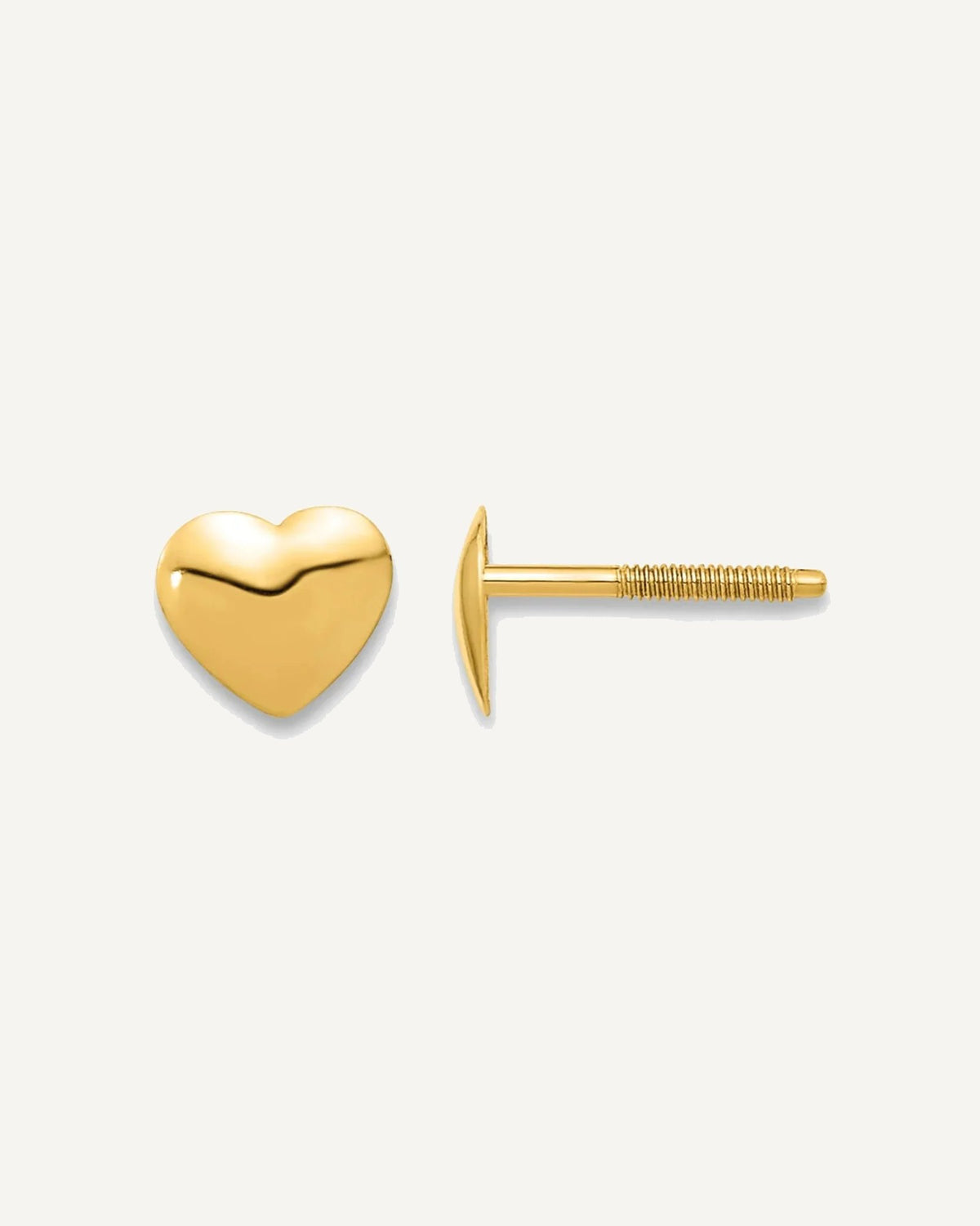 Gold Children's Heart Earrings – View 1