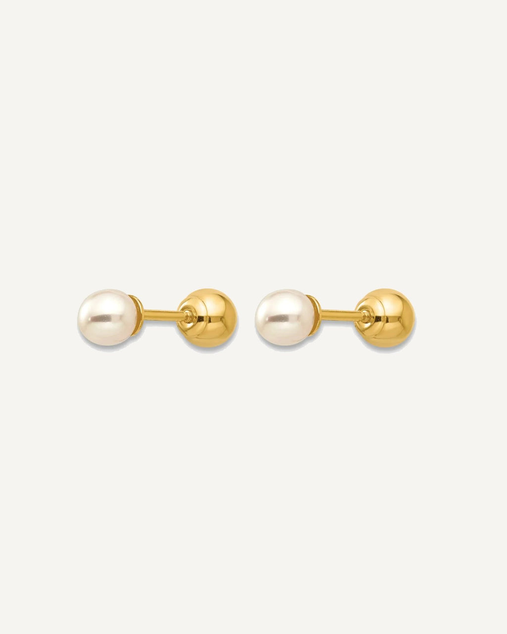 Gold Childrens Pearl Earrings – View 7