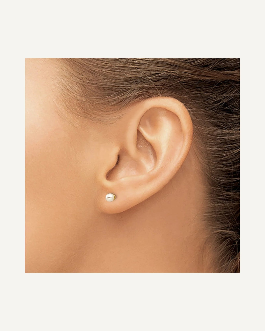 Gold Childrens Pearl Earrings – View 8