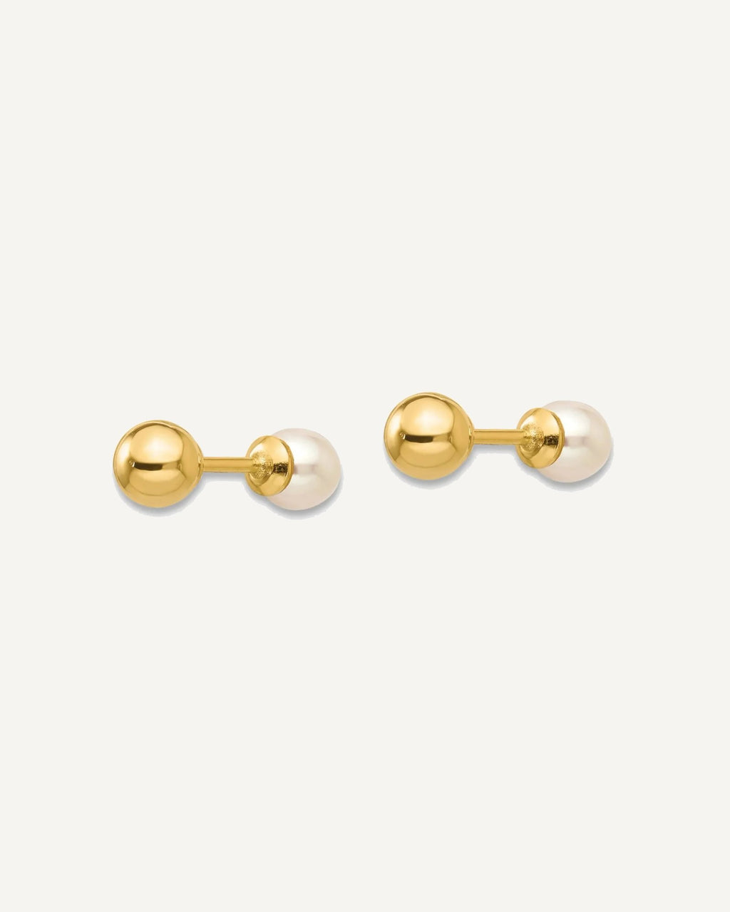Gold Childrens Pearl Earrings – View 9